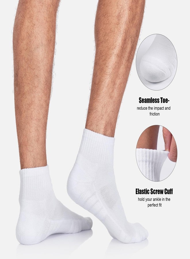 Lapulas Athletic Quarter Socks for Men Women, Cotton Mesh, Cushioned Arch Support, Non-Slip Running Ankle Design, 6 Pack - Image 4
